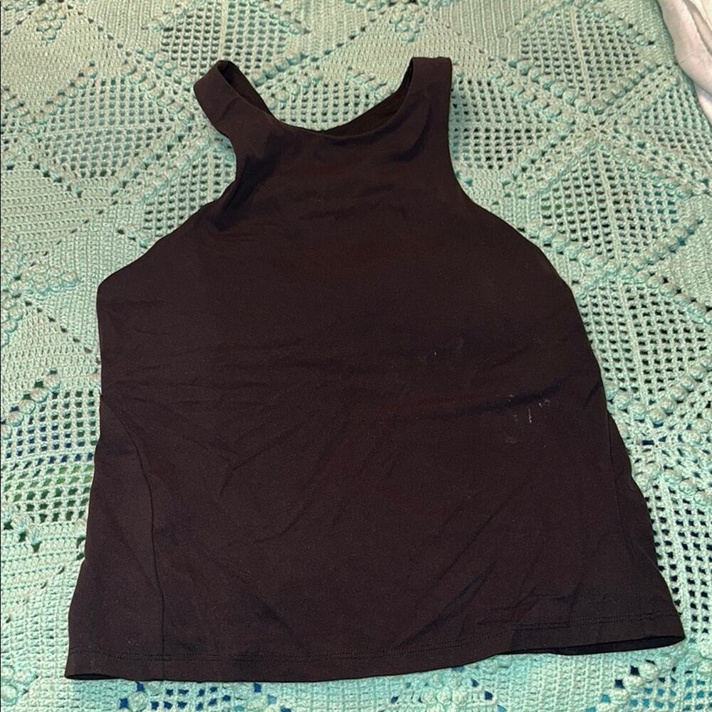 All in Motion Black Fitted Asymmetrical Tank Top - size M